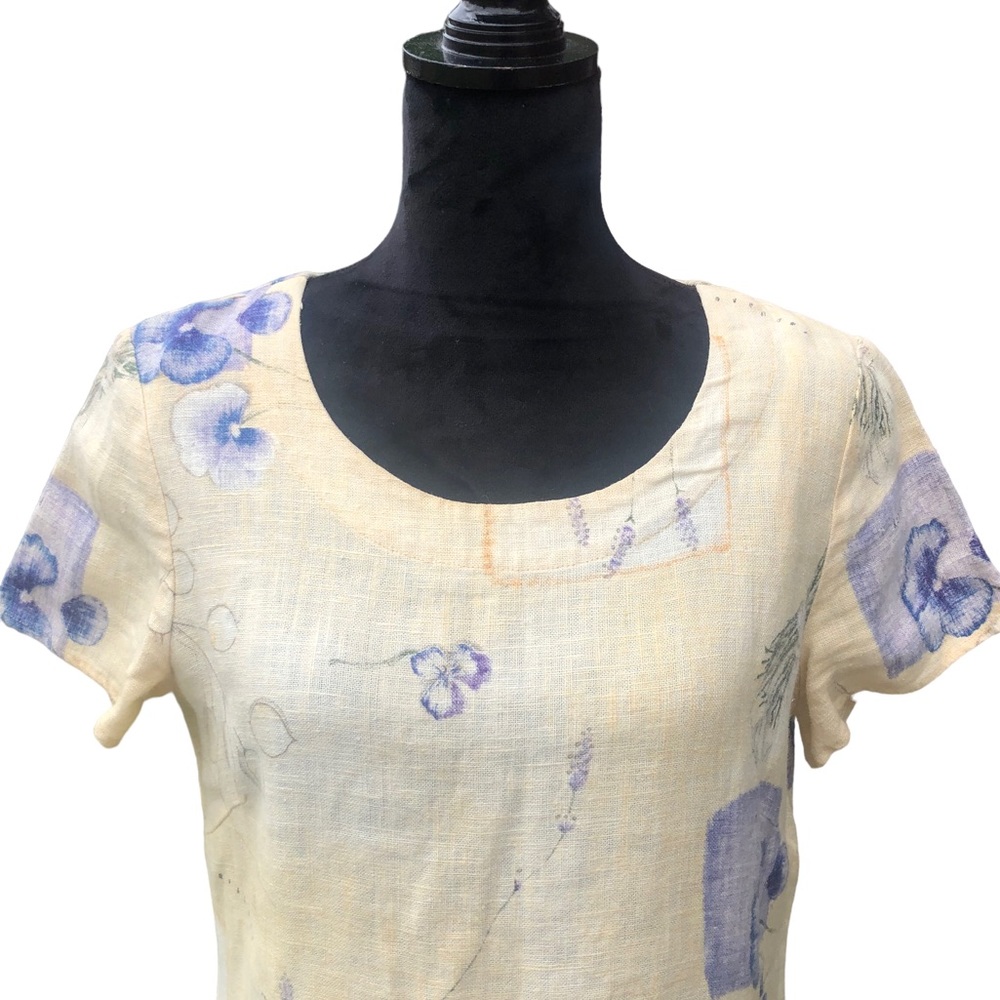 Vintage Sweet Jessie Herb Linen Dress size Medium - Picture 2 of 9